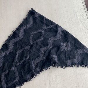 Aritzia Wolford Diamond Mosaic Scarf Dark Grey EUC